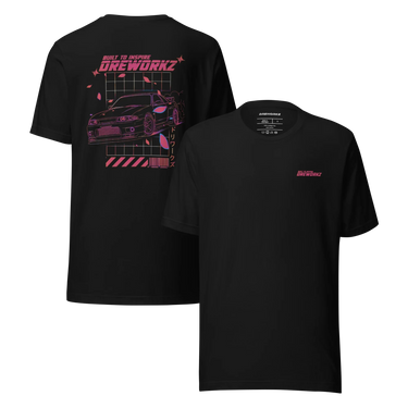 RETRO NISSAN SKYLINE R33 TEE - PINK
